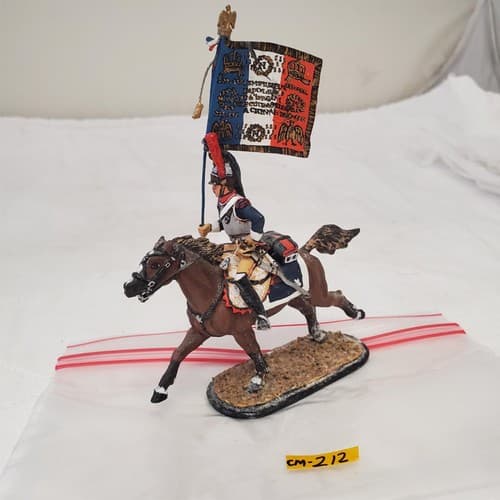 St. Petersburg Hand Painted Metal Toy Soldier Flag Bearer Calvary Unit CM-212 - Thumbnail 2