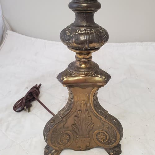 Vintage Solid Brass Claw Foot Table Lamps A6 - Thumbnail 3