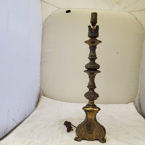 Vintage Solid Brass Claw Foot Table Lamps A6 - Thumbnail 5