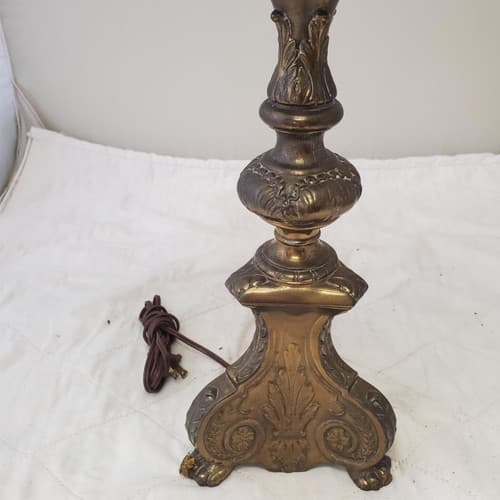 Vintage Solid Brass Claw Foot Table Lamps A6 - Thumbnail 9