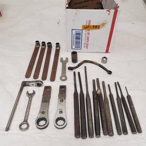 Lot of 22 Punch Chisel Sets, Combination Ratchet Wrench & More LOT-482 - Image 1