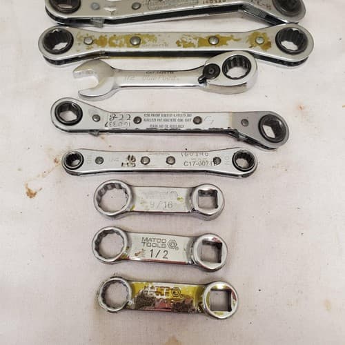 Lot of 11 Assorted Ratcheting Box End Wrench Set LOT-917 - Thumbnail 2