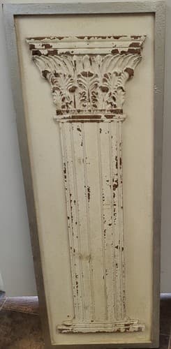 Old World Greek Roman Columns Wood Embossed Wall Art Panels Sculpture - Image 1