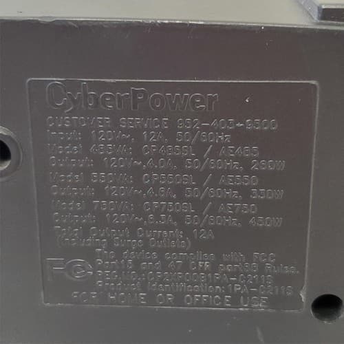 CyberPower 485VA 8 Outlet Surge Protector UPS - NO BATTERY INCLUDED #24 - Thumbnail 5