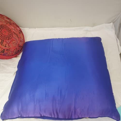 Royal Blue Embroidered Longevit Chinese Silk Pillow & Tibetan handmade Cushion - Thumbnail 6