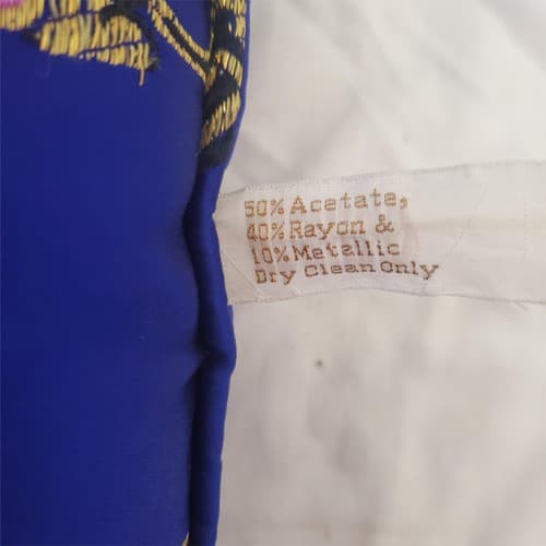 Royal Blue Embroidered Longevit Chinese Silk Pillow & Tibetan handmade Cushion - Thumbnail 5