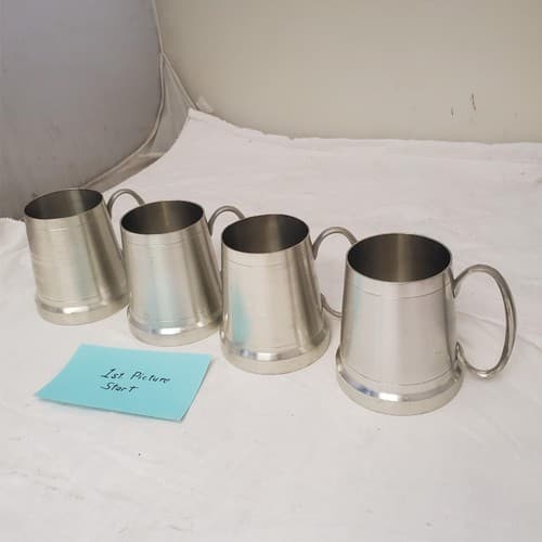 Lot of 4 Pewter Selangor Mug mermaid handle Tankard - Image 1