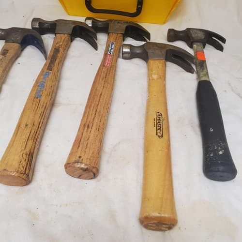 Lot of 5 Vintage Wooden Handle Claw Hammers LOT-880 - Thumbnail 7