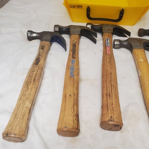 Lot of 5 Vintage Wooden Handle Claw Hammers LOT-880 - Thumbnail 6