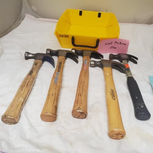 Lot of 5 Vintage Wooden Handle Claw Hammers LOT-880 - Thumbnail 8