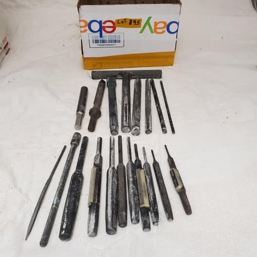 Lot of 19 Assorted Mixed Pin Punches & Chisels Set Hand Tools LOT-895 - Image 1