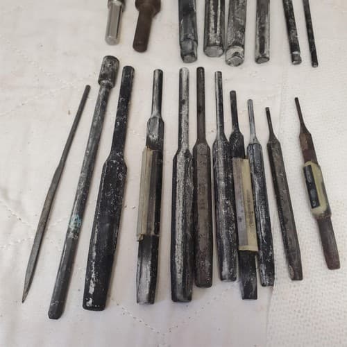 Lot of 19 Assorted Mixed Pin Punches & Chisels Set Hand Tools LOT-895 - Thumbnail 5