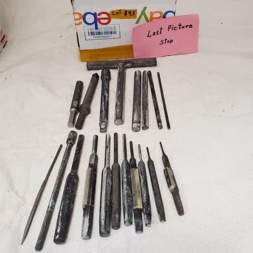 Lot of 19 Assorted Mixed Pin Punches & Chisels Set Hand Tools LOT-895 - Thumbnail 8