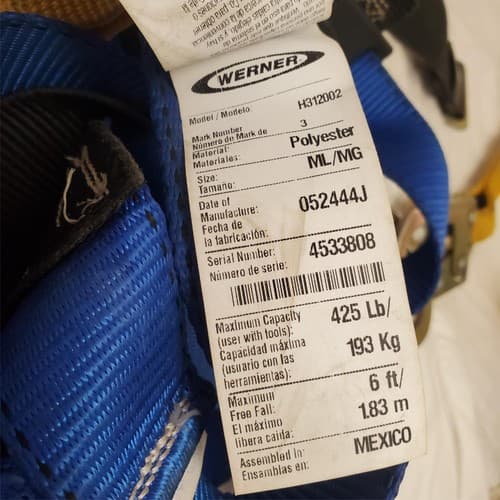 Werner Model C111106 Litefit Plus Construction Harness ML/MG - Thumbnail 6