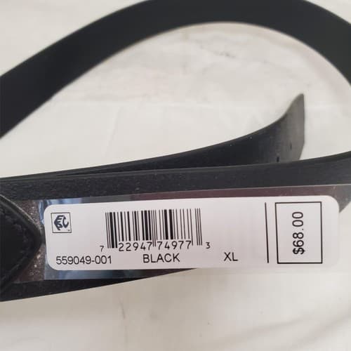 Womens Black XL Belt With Gold Buckle - Thumbnail 2