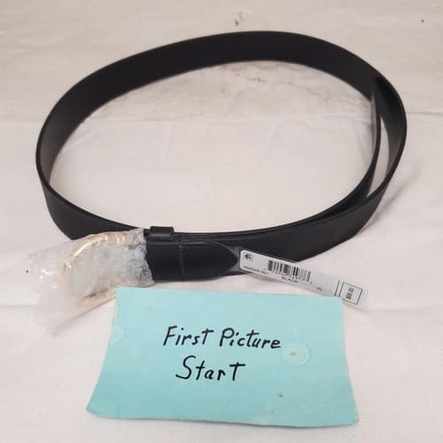 Womens Black XL Belt With Gold Buckle - Image 1