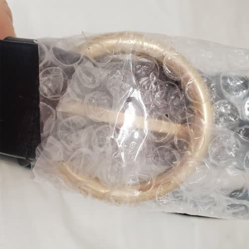 Womens Black XL Belt With Gold Buckle - Thumbnail 3