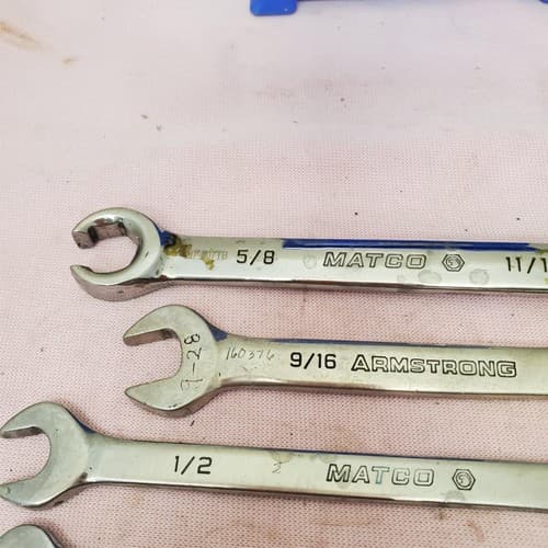 Lot of 7 Armstrong & Matco Combination Wrench Set LOT-377 - Thumbnail 4