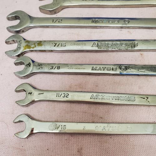 Lot of 7 Armstrong & Matco Combination Wrench Set LOT-377 - Thumbnail 6