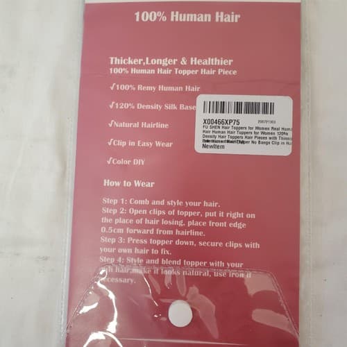 Topper Hair Piece 100% Human Hair X00466XP75 - Thumbnail 4