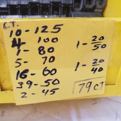 Large Lot of 79 used circuit breakers Assorted - Thumbnail 2