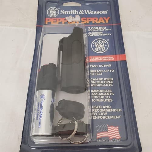 Smith & Wesson Pepper Spray w/ Black Leather Holster ORMD 3.25" Self Defense - Thumbnail 2