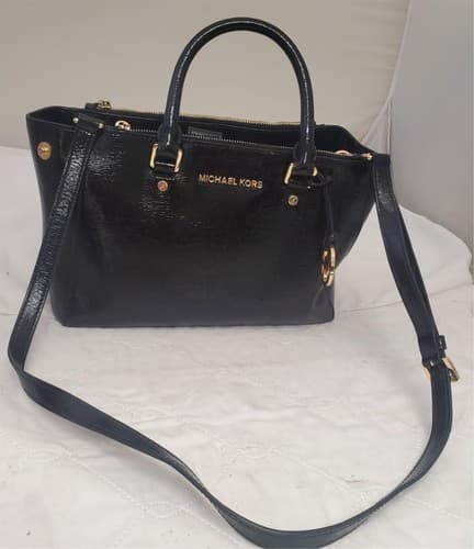 Michael Kors Sutton Satchel Black Leather Handbag - Thumbnail 2