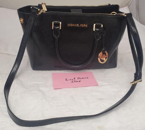 Michael Kors Sutton Satchel Black Leather Handbag - Thumbnail 12