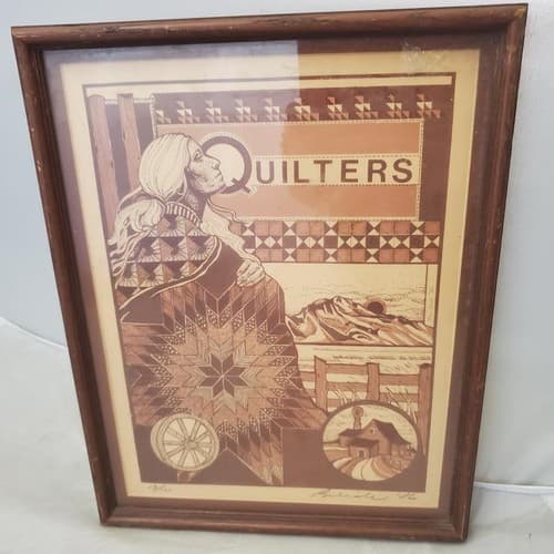 Vintage 1986 Quilters Framed Art Print - Image 1