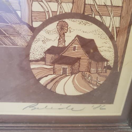 Vintage 1986 Quilters Framed Art Print - Thumbnail 2