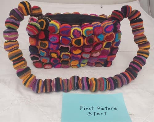 Vintage Felt Clutch Cherry Made in Nepal Handbag - Image 1