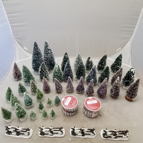 Holiday Time White Picket Fence 23.5" x 2" Christmas and Lot Christmas Tree - Image 1