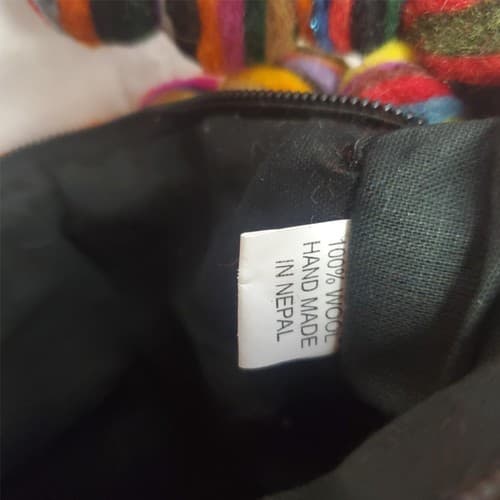 Vintage Felt Clutch Cherry Made in Nepal Handbag - Thumbnail 7