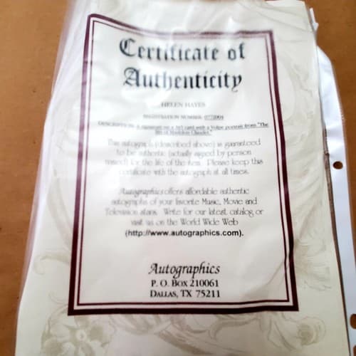 Vintage Autographed Actress Helen Hayes Large Framed Photograph Picture - Thumbnail 6