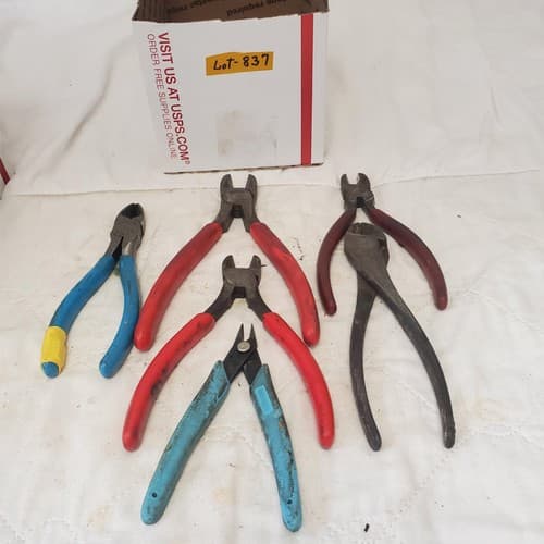 Lot of 6 Assorted Wire Cutters & Pliers LOT-837 - Image 1
