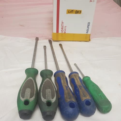 Mixed Lot of 5 Flat Head Screwdrivers LOT-803 - Image 1
