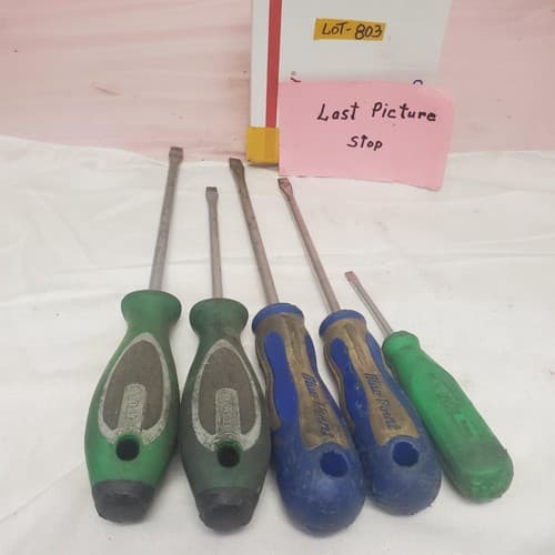 Mixed Lot of 5 Flat Head Screwdrivers LOT-803 - Thumbnail 6