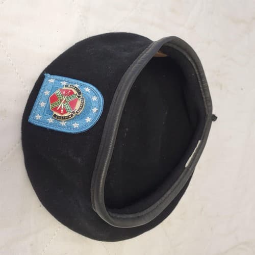 DSCP Garrison Collection Black Wool Beret Hat Cap w/ Serve the Warrior Pin - Thumbnail 4