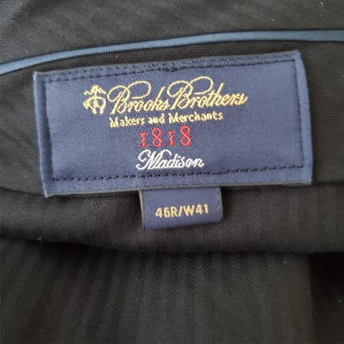 Brooks Brothers Madison Gray 100% Wool Pleated Trouser Size W35 - Thumbnail 2