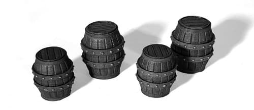 3d Printed 28 mm DnD Miniature Tavern Barrels for tabletop fantasy wargames - Image 1