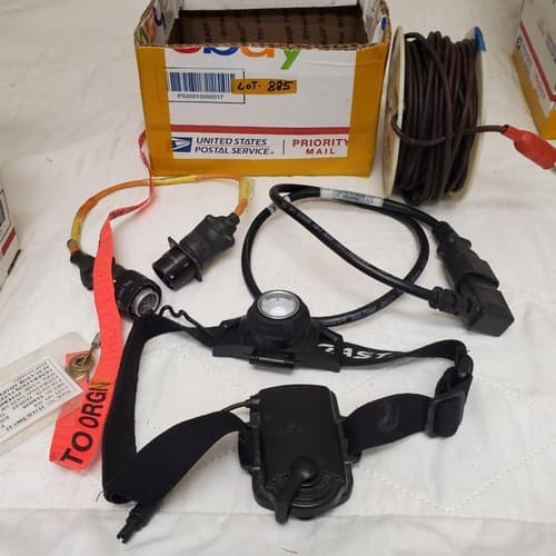 Lot of Hiking Headlamp with Industrial Power Cables & Connectors LOT-885 - Image 1