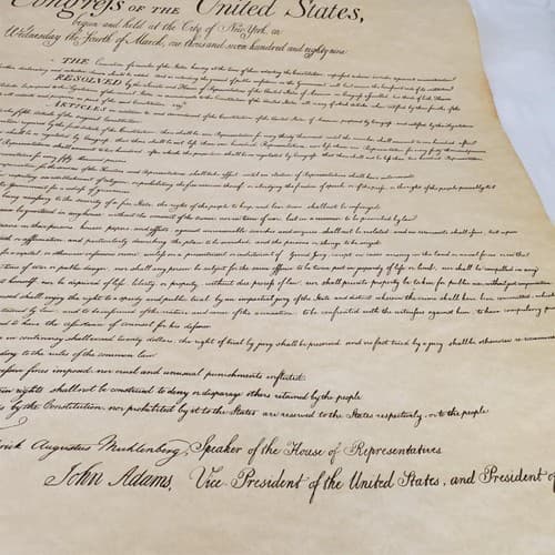 Bill of Rights Poster on Hand-Finished Antiqued Parchment Paper - Thumbnail 4
