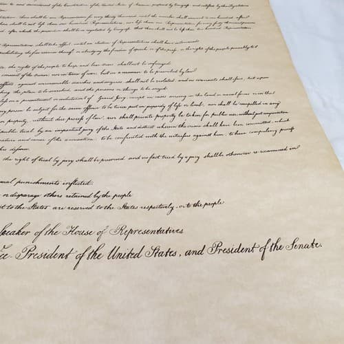 Bill of Rights Poster on Hand-Finished Antiqued Parchment Paper - Thumbnail 11