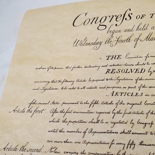 Bill of Rights Poster on Hand-Finished Antiqued Parchment Paper - Thumbnail 13