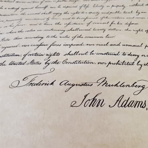 Bill of Rights Poster on Hand-Finished Antiqued Parchment Paper - Thumbnail 9