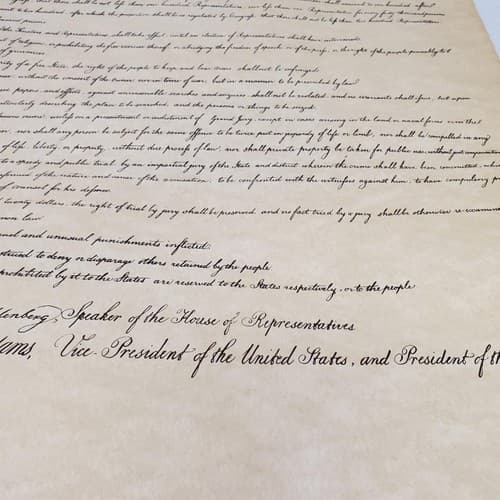 Bill of Rights Poster on Hand-Finished Antiqued Parchment Paper - Thumbnail 10