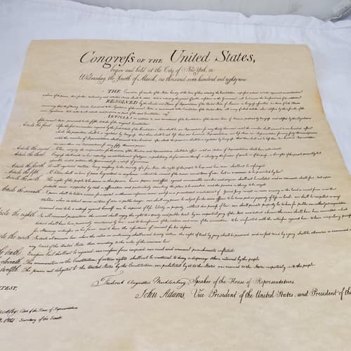 Bill of Rights Poster on Hand-Finished Antiqued Parchment Paper - Thumbnail 8