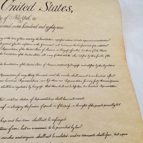 Bill of Rights Poster on Hand-Finished Antiqued Parchment Paper - Thumbnail 15