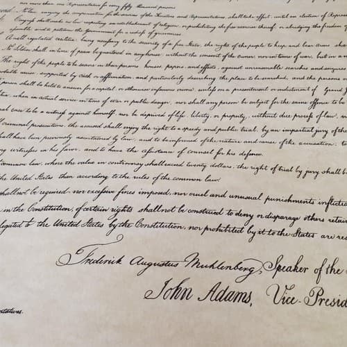 Bill of Rights Poster on Hand-Finished Antiqued Parchment Paper - Thumbnail 17