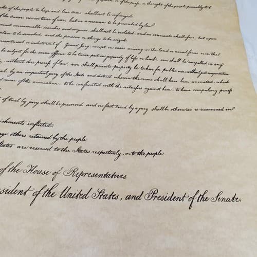 Bill of Rights Poster on Hand-Finished Antiqued Parchment Paper - Thumbnail 18
